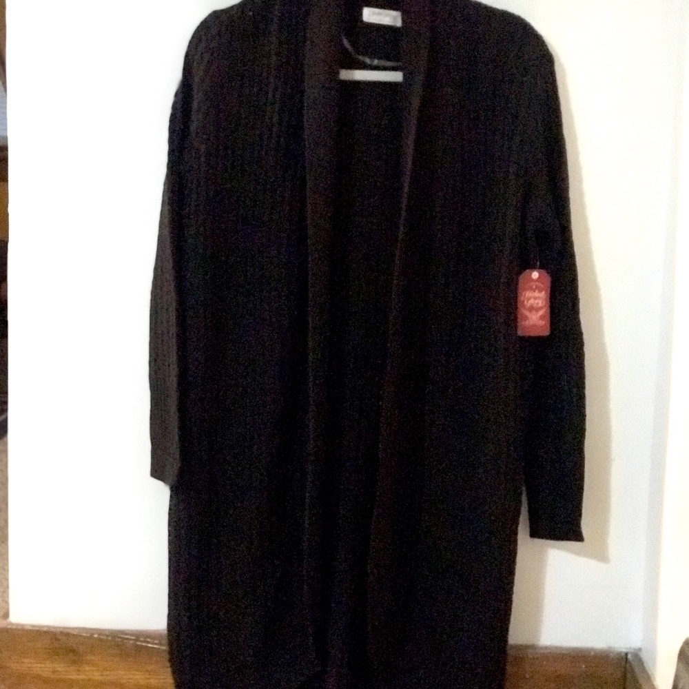 Long black cardigan